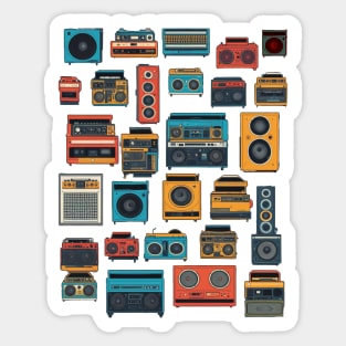 Speakers and boom boxes music lover Sticker